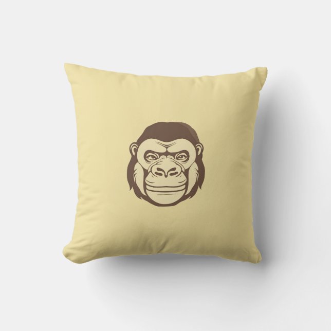 Gorilla Cartoon Drawing Cushion (Front)