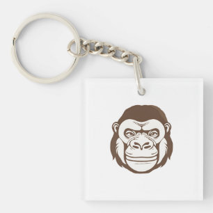 Gorilla Cartoon Drawing Key Ring
