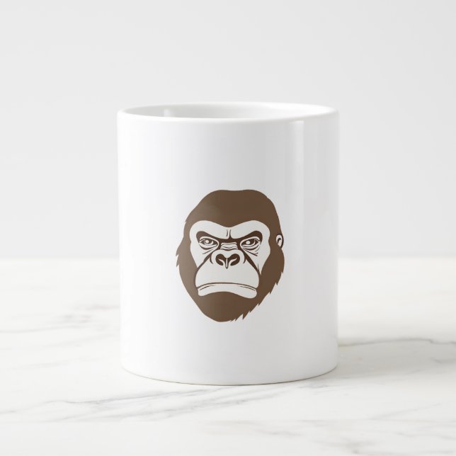 Gorilla Cartoon Drawing Large Coffee Mug (Front)