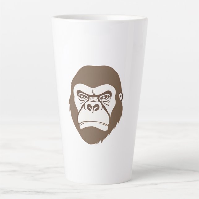 Gorilla Cartoon Drawing Latte Mug (Front)