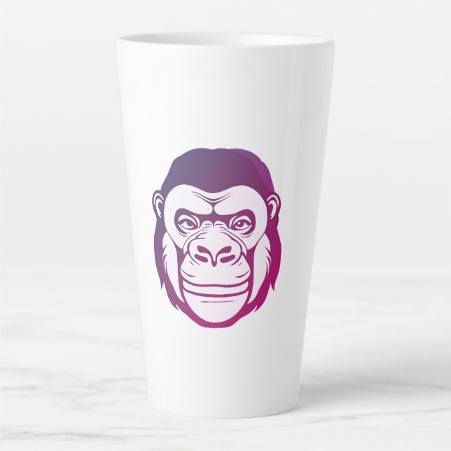 Gorilla Cartoon Drawing Latte Mug (Front)