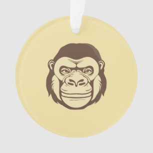 Gorilla Cartoon Drawing Ornament