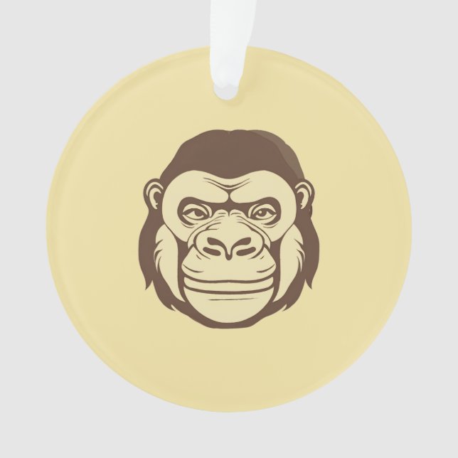 Gorilla Cartoon Drawing Ornament (Front)
