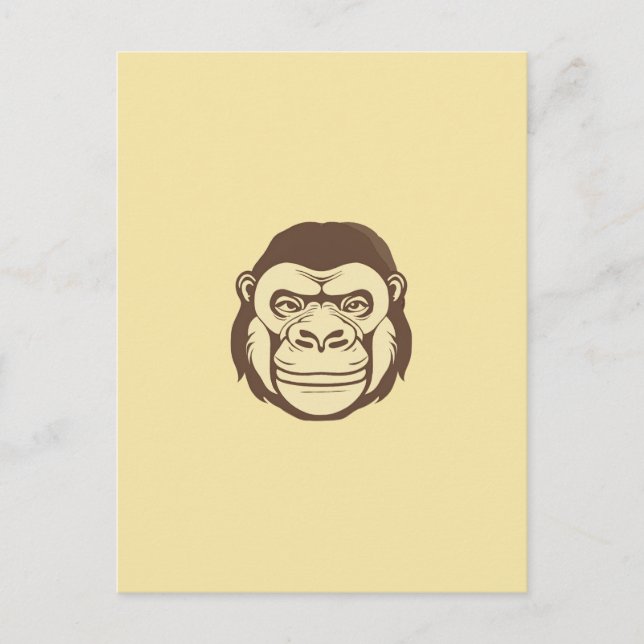 Gorilla Cartoon Drawing Postcard (Front)