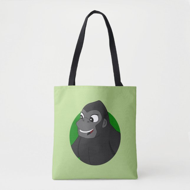 Gorilla Cartoon Tote Bag (Front)