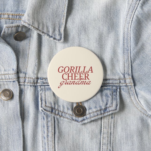 Gorilla Cheer Grandma 7.5 Cm Round Badge (In Situ)