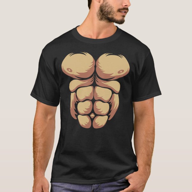Gorilla Chest Muscles Abs Body Animal Belly Fancy  T-Shirt (Front)