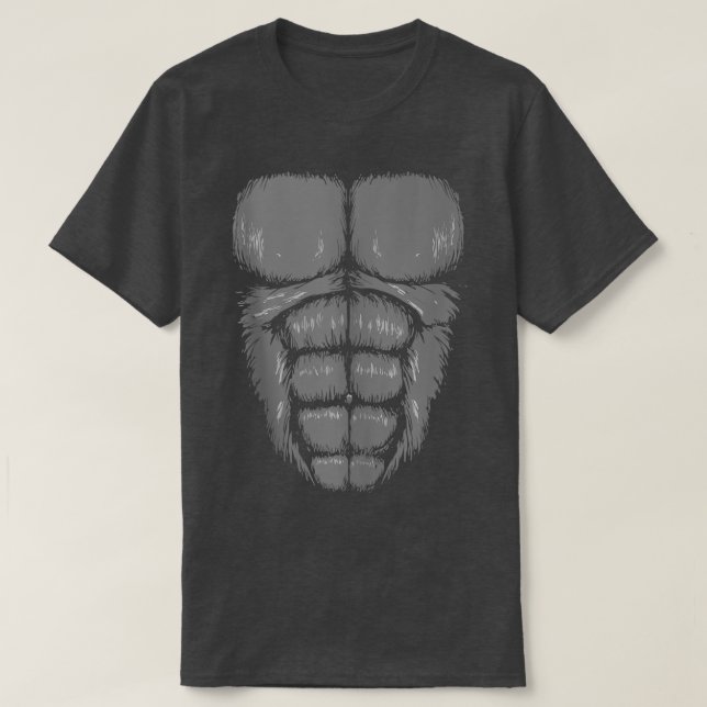 Gorilla Chest Muscles Abs Costume Art Halloween Ea T-Shirt (Design Front)