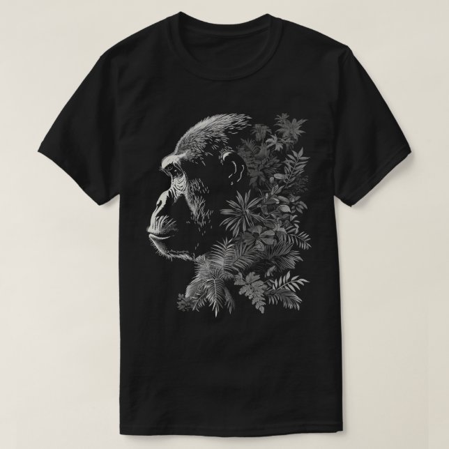 Gorilla Chimpanzee Chimp Jungle Monkey Ape Preserv T-Shirt (Design Front)