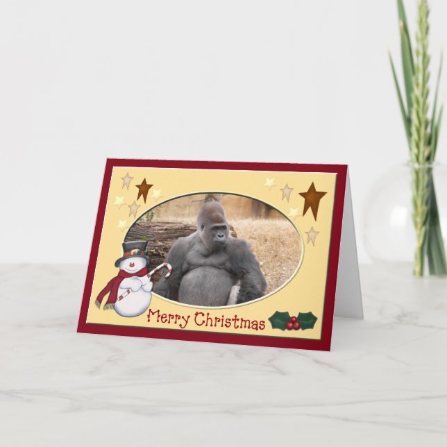 Gorilla Christmas Greeting Card (Front)