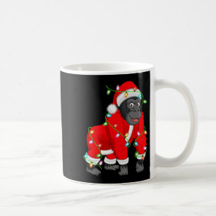 Gorilla Christmas Lights Santa Costume Cute Animal Coffee Mug