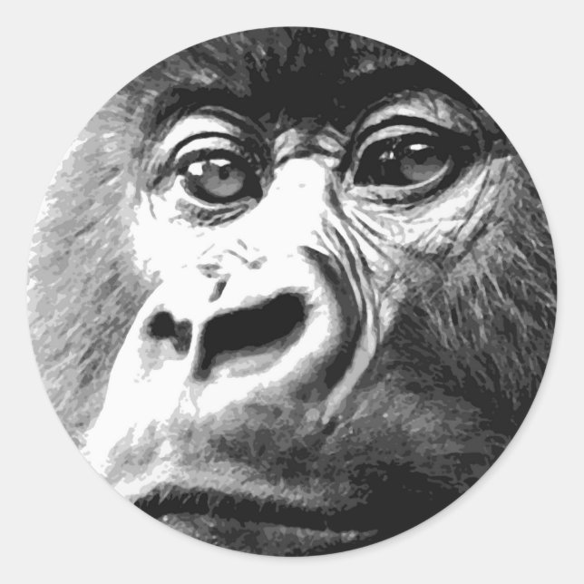 Gorilla Classic Round Sticker (Front)