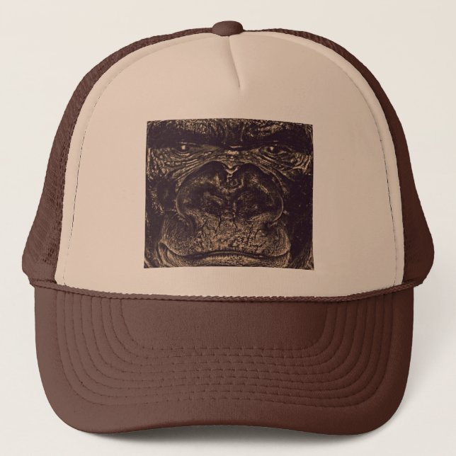 Gorilla, Close Up Face (gfaceacc) Trucker Hat (Front)