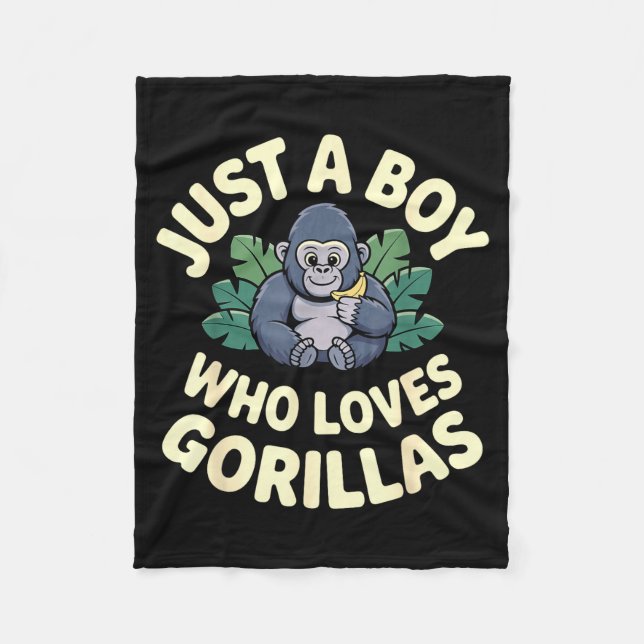 Gorilla Costume For Boys Men Kid Animal Lover Monk Fleece Blanket (Front)
