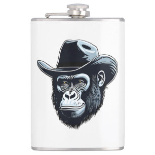 Gorilla Cowboy Hip Flask