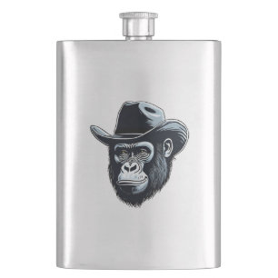 Gorilla Cowboy Hip Flask