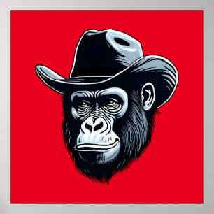 Gorilla Cowboy Poster