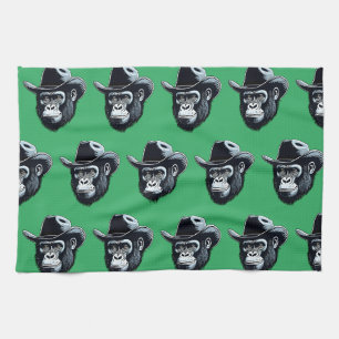 Gorilla Cowboy Tea Towel