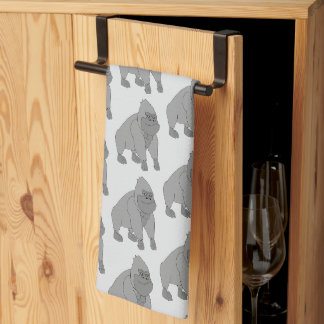 Gorilla Design Any Colour Background Tea Towel