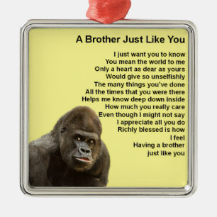 Gorilla Design - Brother Poem Metal Tree Decoration