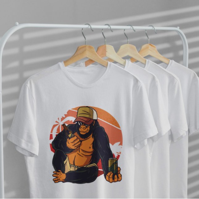 Gorilla Drinking Beer   T-Shirt (Creator Uploaded)