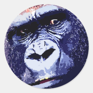 Gorilla Face Classic Round Sticker