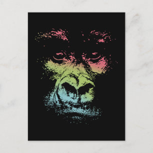 Gorilla Face -colour Postcard