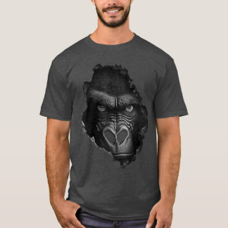 Gorilla Face Wall Animal Print Art Animal Lover Go T-Shirt