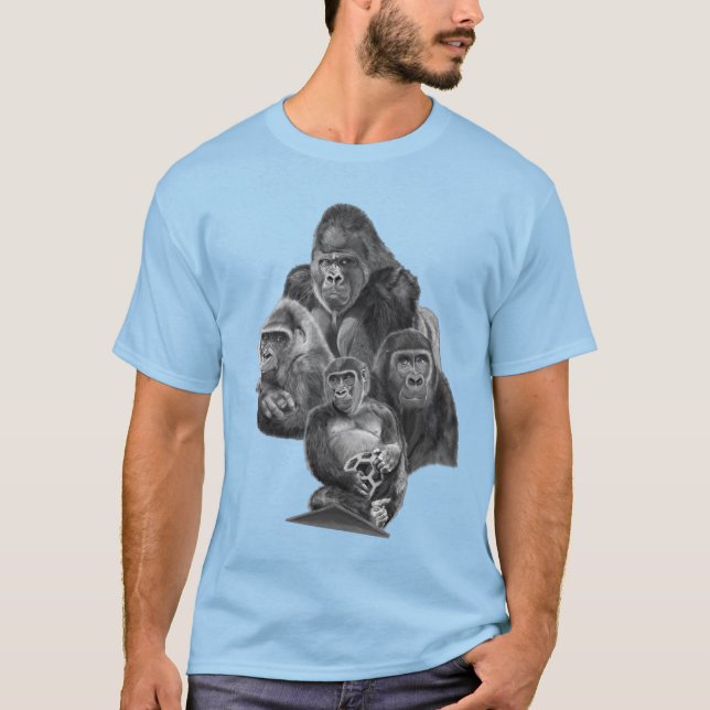 Gorilla Family T-shirt (ゴリラ家族のT-シャツ）Gorilla Life (Front)
