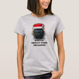 Gorilla Festive Cheer Unleashed T-Shirt