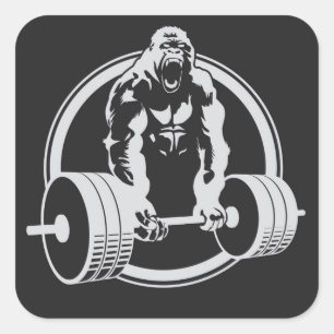 Gorilla Fitness Beast Mode Lifting Crossfit Square Sticker