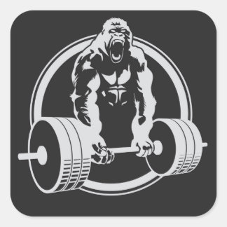 Gorilla Fitness Beast Mode Lifting Crossfit Square Sticker