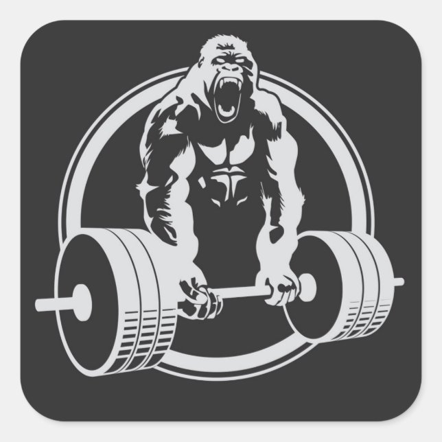 Gorilla Fitness Beast Mode Lifting Crossfit Square Sticker (Front)