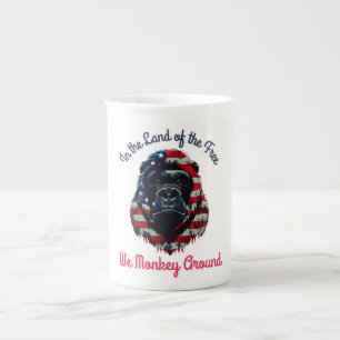Gorilla Flag America Bone China Mug