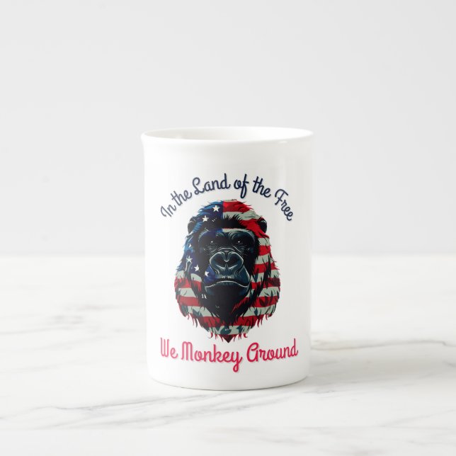 Gorilla Flag America Bone China Mug (Front)