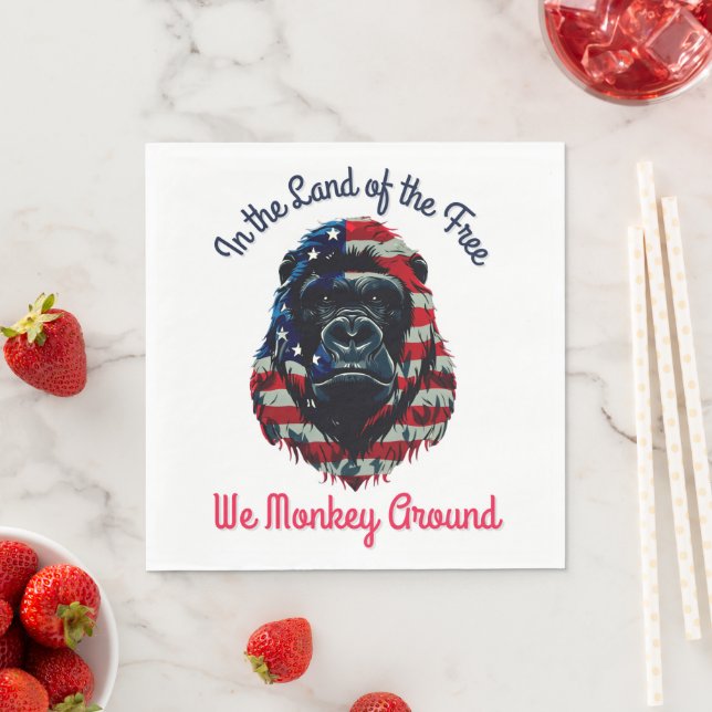Gorilla Flag America Napkin (Insitu)