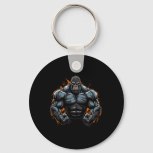 Gorilla Flexing  Key Ring