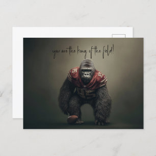 Gorilla Football Player Postcard