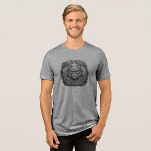 Gorilla Gang Geometric Logo in Black Metal Look Tri-Blend Shirt