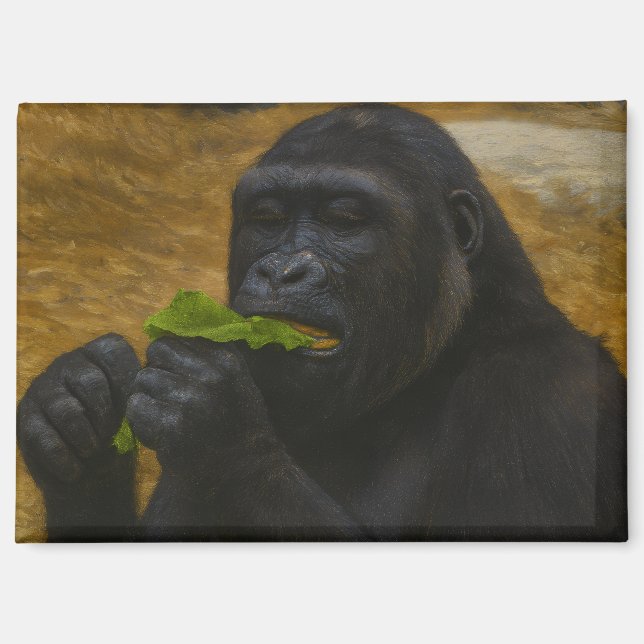 Gorilla Grace – Realistic Wildlife Portrait Magnet (Front)