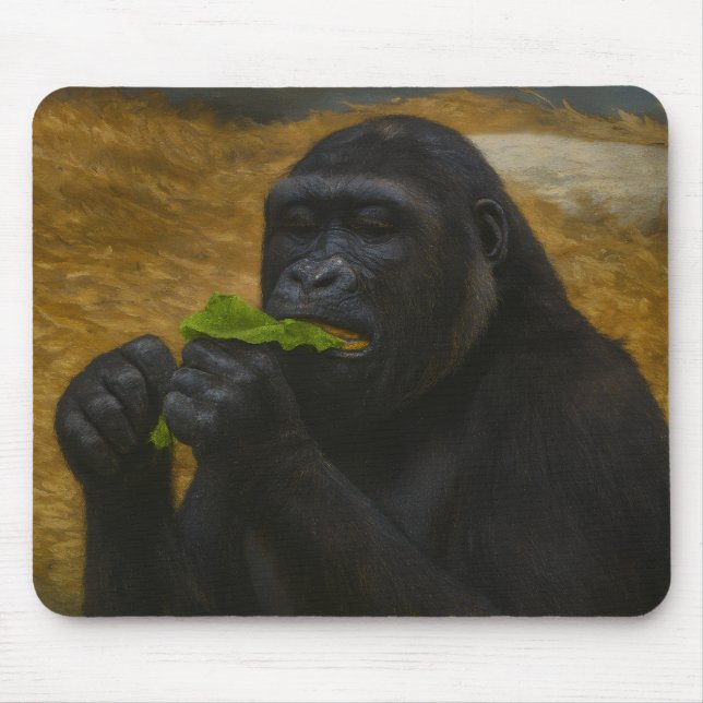 Gorilla Grace – Realistic Wildlife Portrait Mouse Pad (Front)