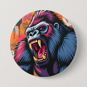 gorilla graffiti 7.5 cm round badge