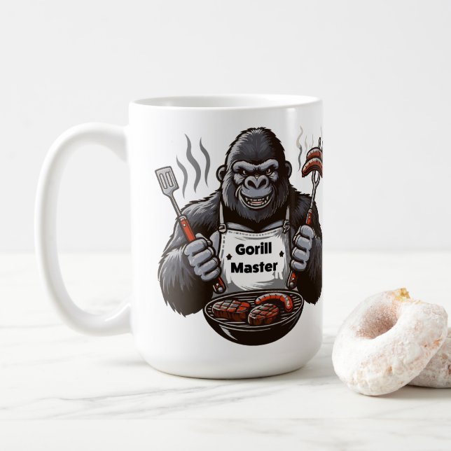 Gorilla Grill Master Coffee Mug (With Donut)