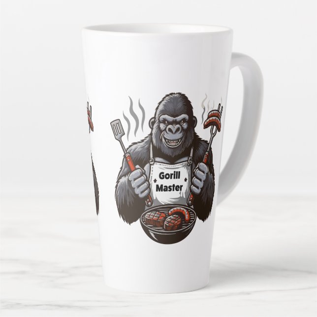 Gorilla Grill Master Latte Mug (Right Angle)