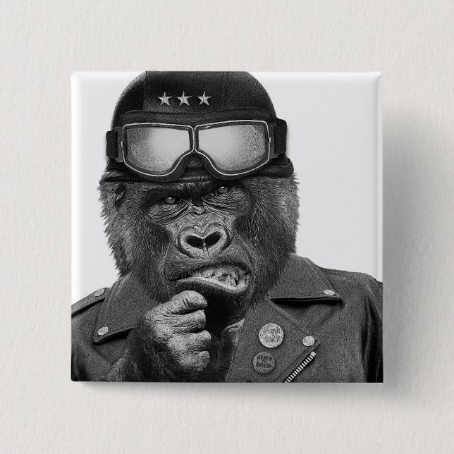 Gorilla Guy 15 Cm Square Badge (Front)