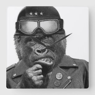 Gorilla Guy Square Wall Clock