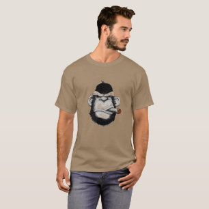 Gorilla head illustration Cigar Monkey Iron-on  T-Shirt