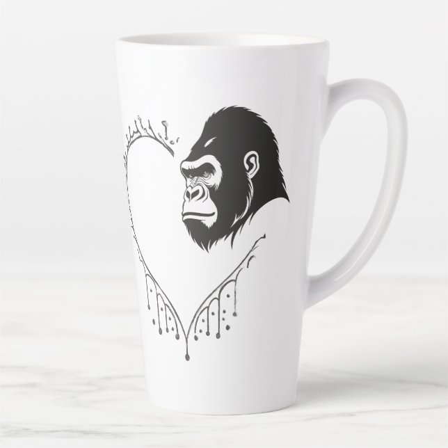 Gorilla Heartbeat Latte Mug (Right)