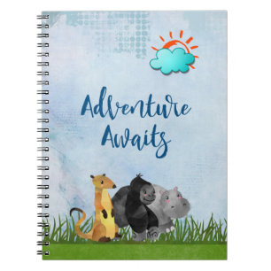 Gorilla Hippo and Meerkat -  Adventure Awaits Notebook