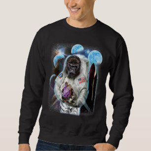 , Gorilla in Astronaut Suit, Space Shuttle Moon Sweatshirt